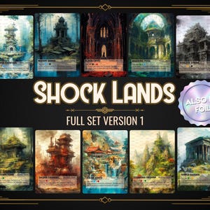 Shock Lands Proxy (10 Cards) – Custom Full Art Commander Lands – Foil or Non-Foil