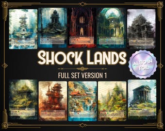 Shock Lands Proxy (10 Cards) – Custom Full Art Commander Lands – Foil or Non-Foil