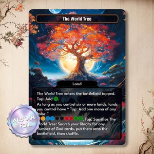 Carta de Tierra del Árbol del Mundo – Proxy de Arte Alternativo Personalizado