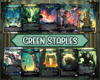 Green Staples - Bundle of 10 Custom Cards Full Art Alter EDH