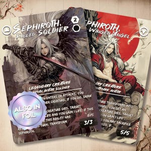 Sephiroth, Fabelhafter Soldat - Benutzerdefinierte doppelseitige Karte Japanisch, Fantasy Helden Full Art Alter