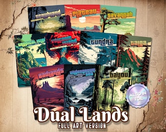Dual Lands Proxy Full Set (10 Cards) – Retro Vintage Alter Art Edh Land