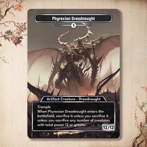 Phyrexian Dreadnought: aangepaste kaart, klassieke kaart van hoge kwaliteit, alternatieve volledige kunst