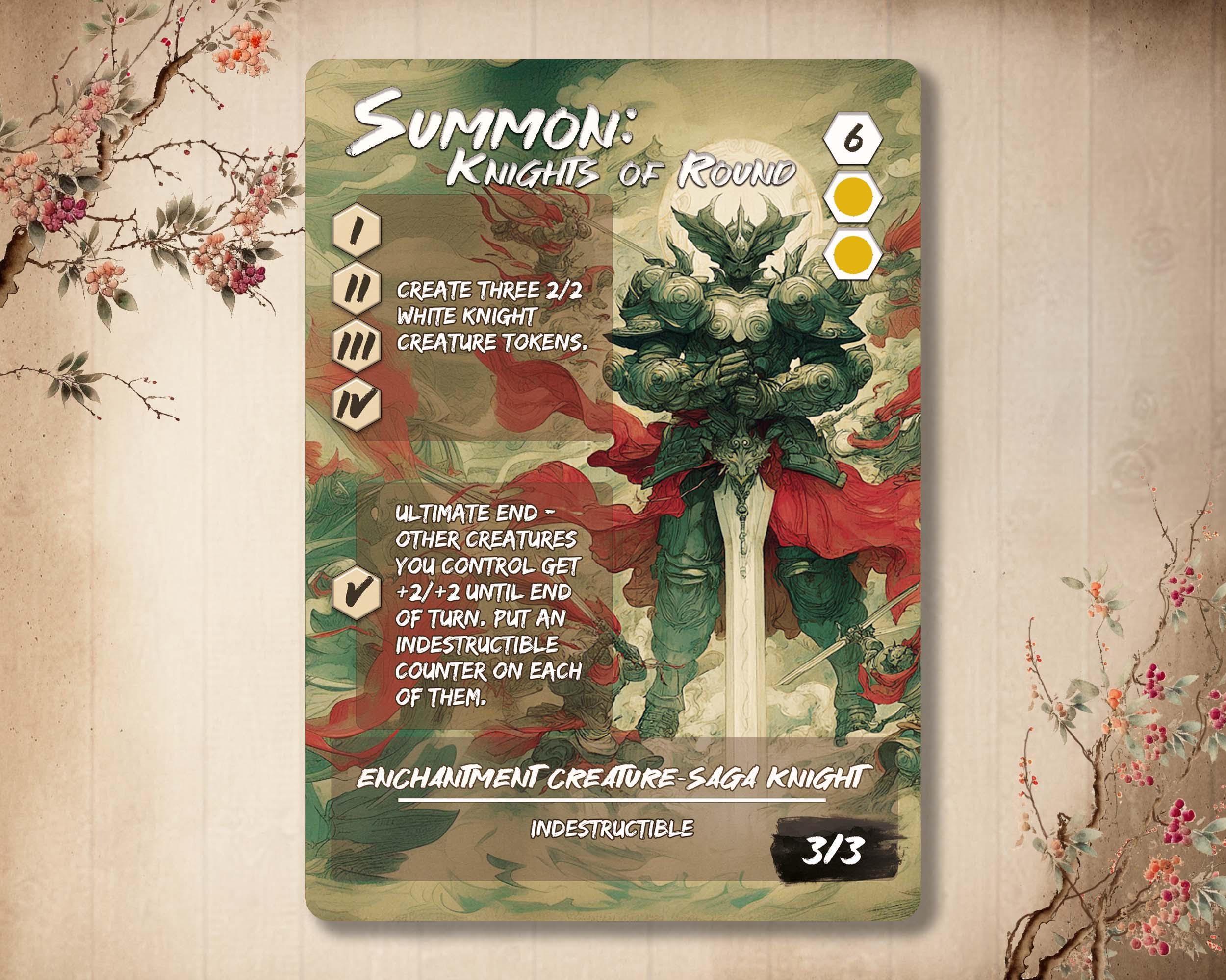 Summon Knights of Round - Custom Card *Japanese* Art , Fantasy Heroes Full Art Alternative Alter art