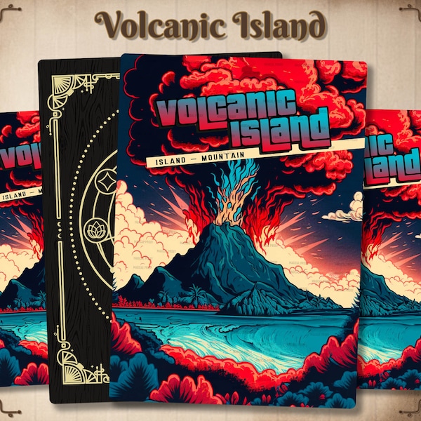 Volcanic Island - Dual Land EDH MTG Proxy * Full Art Custom Card * [ Altered art Land ]