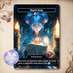 Rhystic Study - Custom Proxy Card High Quality Card with alternate art