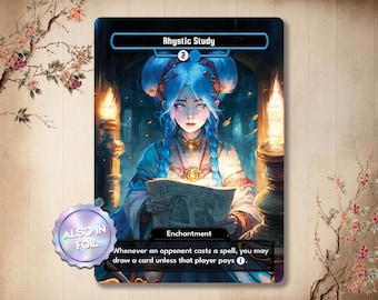 Rhystic Study: aangepaste proxykaart Kaart van hoge kwaliteit met alternatieve kunst