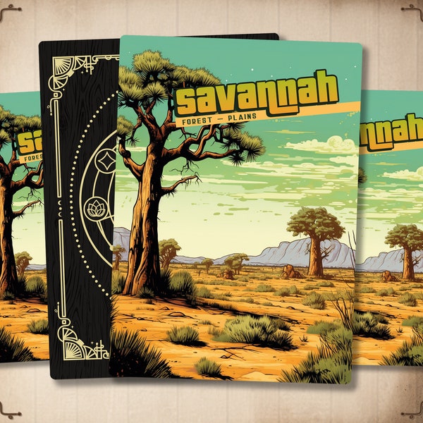 Savannah - Dual Land EDH MTG Proxy * Full Art Custom Card * [ Altered art Land ]
