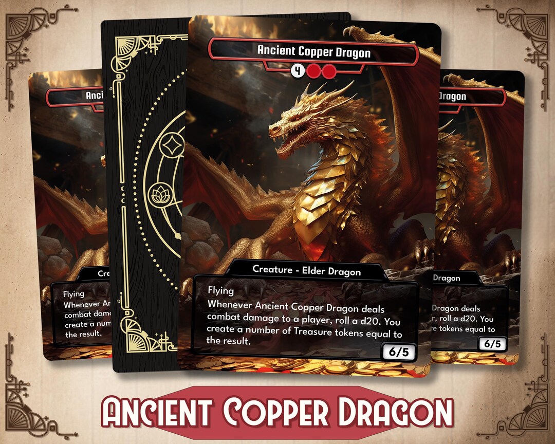 Ancient Copper Dragon MTG Proxy Custom Card Alter Custom Art / EDH Full