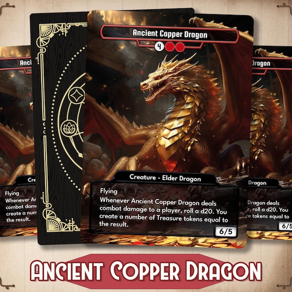 Mtg Ancient Copper Dragon Proxy Etsy