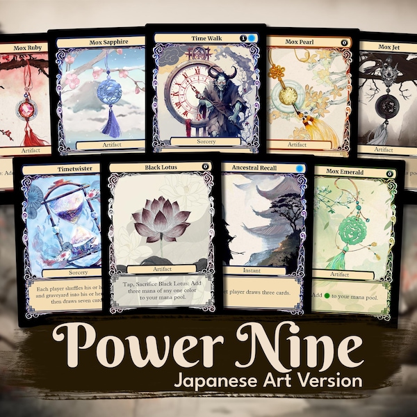 Power Nine Full Set - Custom Cards, MTG Proxy Japanese Altered Art EDH