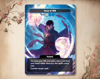 Force of Will Proxy – Carta Alter Full Art / EDH Blue Instant