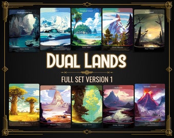 Dual Lands Proxy EDH Full Set - Custom Cards , Full art with alternative art