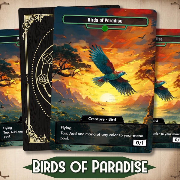 Birds of Paradise - MTG Proxy Custom Card - Altered custom art / EDH Full Art