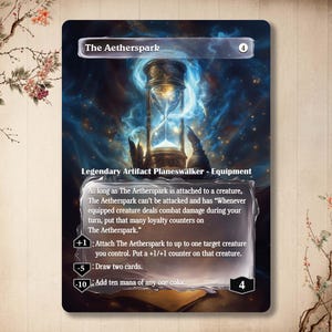 The Aetherspark - Cartão personalizado Arte onírica japonesa, Arte completa EDH Alter art