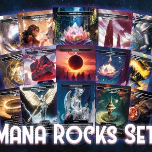 Mana Rocks - Set di 15 carte personalizzate, carte di alta qualità premium Full Art