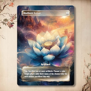 Radiant Lotus - Cartão personalizado Arte onírica japonesa, Arte completa EDH Alter art
