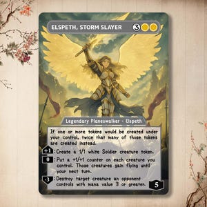 Elspeth, Storm Slayer - carte proxy personnalisée Anime carte complète Art Alter - carte manga de qualité supérieure EDH
