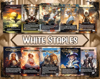White Staples Proxy Set (10 Cards) – Full Art Custom Control & Value Package
