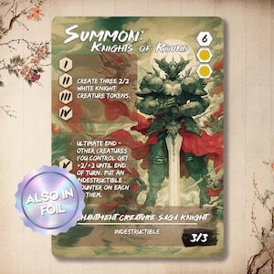 Invocar Cavaleiros da Távola Redonda - Carta Personalizada *Japonesa*, Heróis de Fantasia Arte Completa Alternativa Alterada