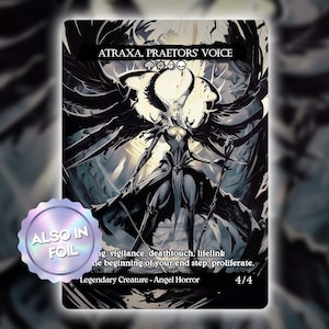 Atraxa, Praetors Voice - Custom Card Proxy / Black Alter art Angel Card
