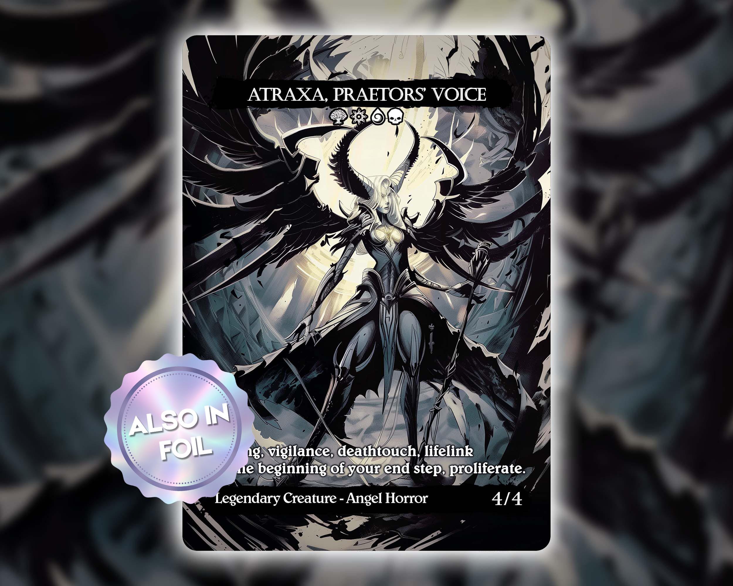 Atraxa, Praetors Voice - Custom Card Proxy / Black Alter Art Angel