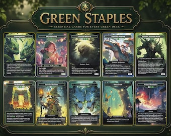Green Staples - Bundle of 10 Custom Cards Full Art Alter EDH