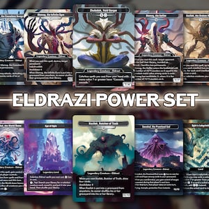 Eldrazi Power Set - lot de 10 cartes, cartes personnalisées eldrazi, Emrakul, Ulamog, Kozilek, Ugin, MH3 moderne