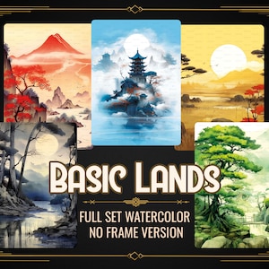 Terras básicas de arte completa - Cartões personalizados aquarela *Sem moldura* Terra básica