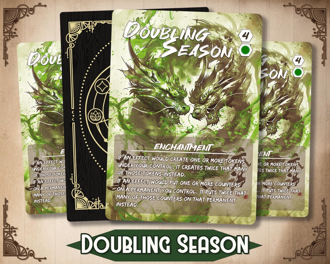 Doubling Season EDH Proxy Custom japanese Full Art MTG Game Card Proxy ...