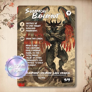 Evoca Bahamut - Carta personalizzata *giapponese* Illustrazione, Fantasy Heroes Full Art Alternativa Alter