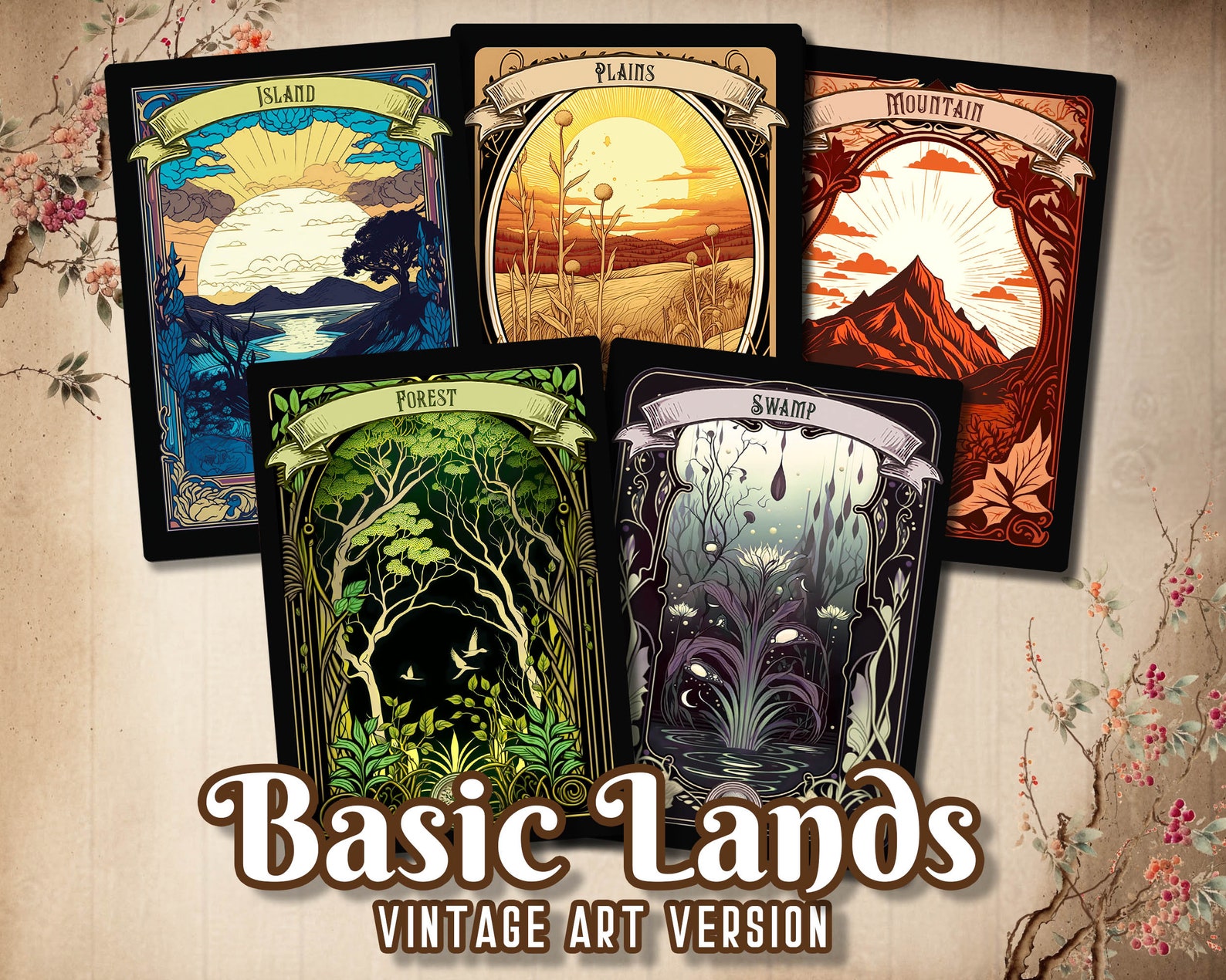 Basic Lands MTG Custom Cards Full Art MTG Proxy With - Etsy