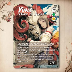 Yuna, la esperanza de Spira - Tarjeta personalizada *Japonés* Arte, Héroes de fantasía Arte completo Arte alternativo