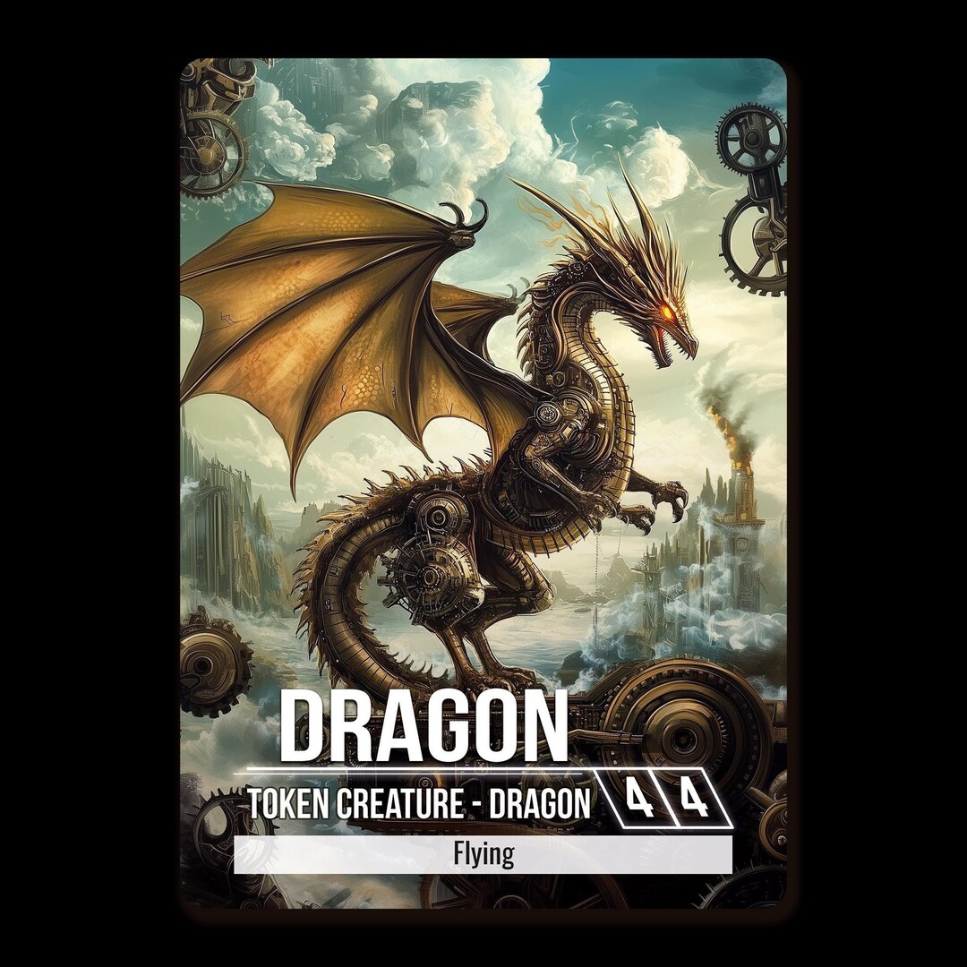 Dragoon Token Dragon Token Card – Custom Alternate Art, Steampunk Creature - Etsy