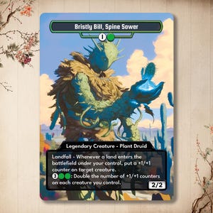 Bristly Bill, Spine Sower - Carta personalizzata, Creatura verde, Alter art, Arte completa