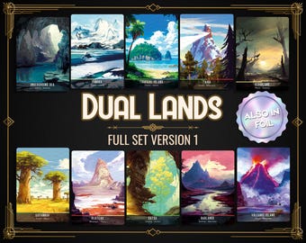 Dual Lands Full Set – 10 Proxy Cards for EDH |  Magic Custom Full Art