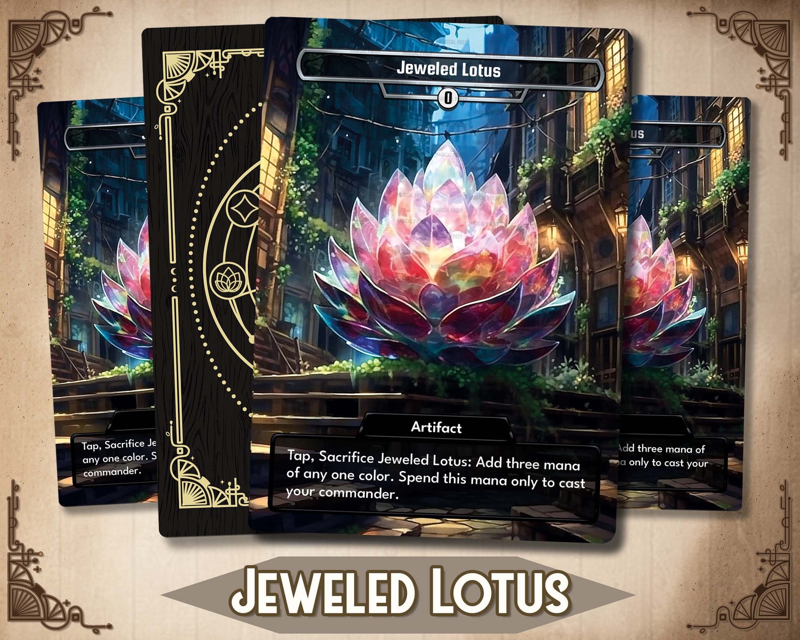 Jeweled Lotus MTG Proxy Custom Card Full Art Alternate Art Etsy Canada