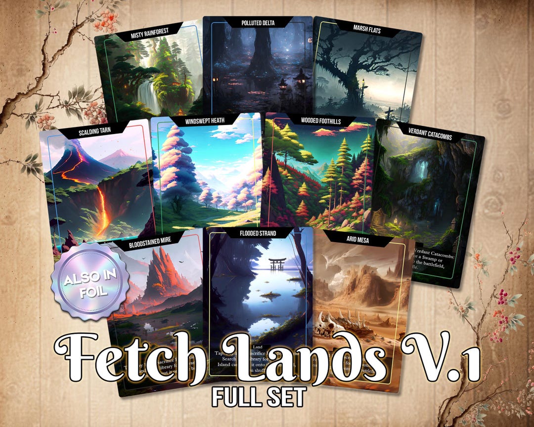 Fetch Lands Set / 10 Custom Proxy Lands / Full Art EDH Mana Base - Etsy UK