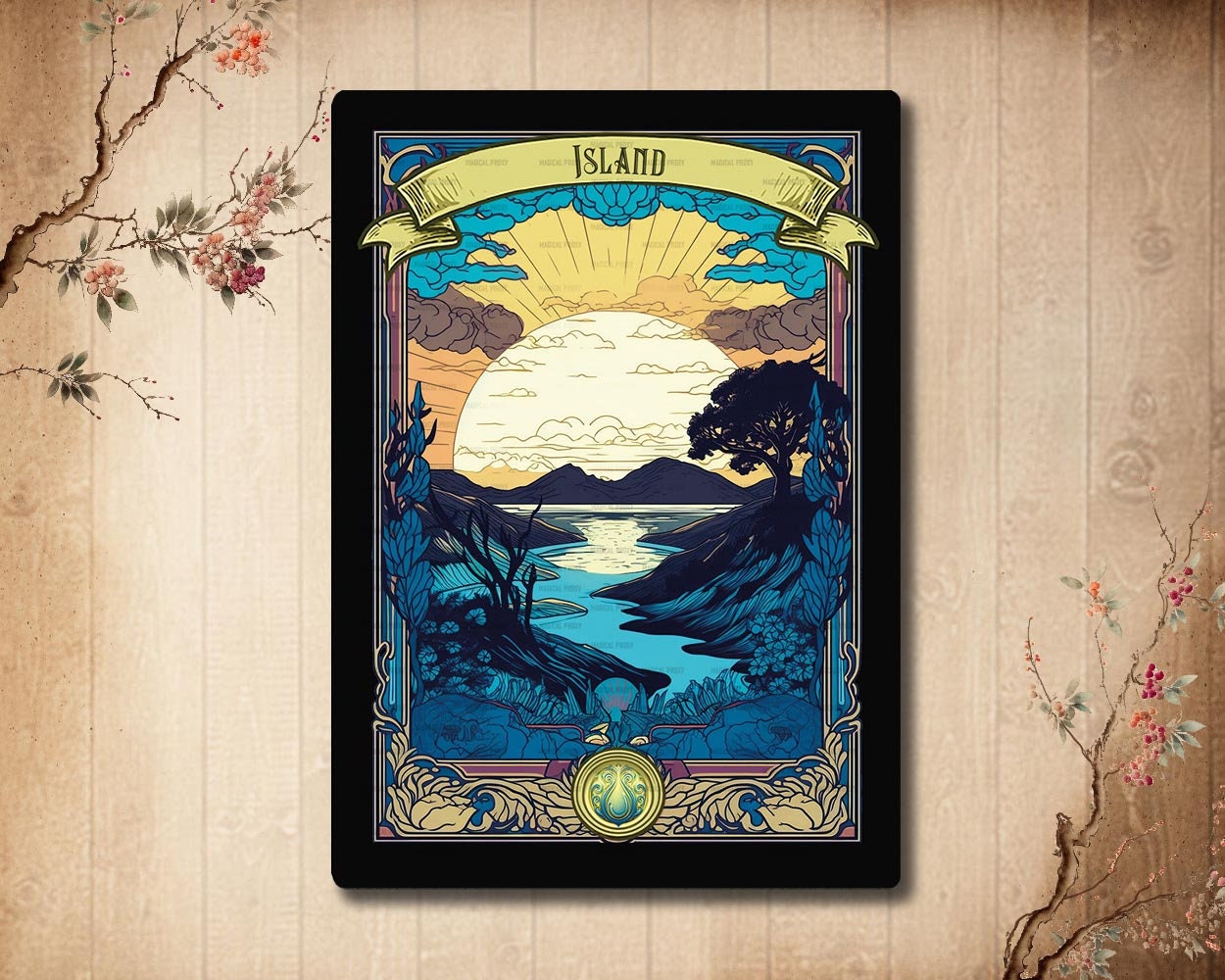 mtg land card art Full Art Basic Lands | Custom Cards Proxy Vintage Watercolor