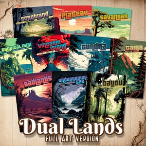 Dual Lands Full Art - Carte personalizzate con arte alternativa *Retro Vintage*