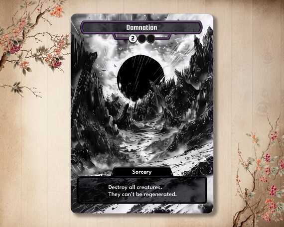 Damnation Proxy Card  Full Art Alter | Black Sorcery Commander - Etsy