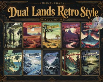 Dual Lands Proxy Full Set (10 Cards) – Retro Vintage Alter Art Edh Land