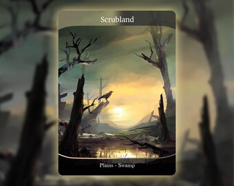 Scrubland - carte personnalisée * Dual Land * haute qualité [ Alter art / Full Art Land ]
