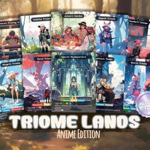 Triome Lands Proxy Full Set (10 Cards) – Anime Manga Full Art Edition – Foil Option