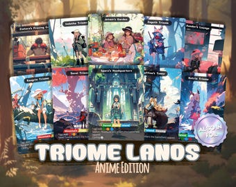 Triome Lands Proxy Full Set (10 Cards) – Anime Manga Full Art Edition – Foil Option