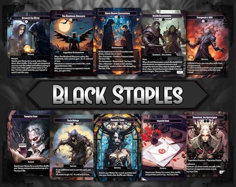 Black Staples - Bundle of 10 Custom Cards | Dark Magic Creatures Full Art Alter EDH