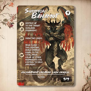 Evoca Bahamut - Carta personalizzata *Arte giapponese*, Arte completa degli eroi fantasy, Alter art alternativo