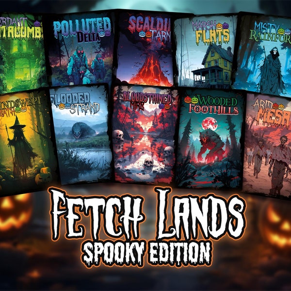 Spooky Fetch Lands - MTG Proxy Custom Cards EDH, alternate art - Magic Proxy MTG Lands Alters Full Art