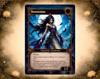 Moonshadow Custom Proxy Card | Full Art Alter | Dark Moon Elemental | Gothic Fantasy EDH