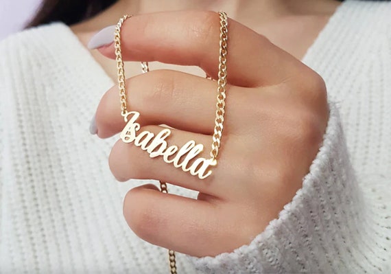 Personalised gold necklace sale